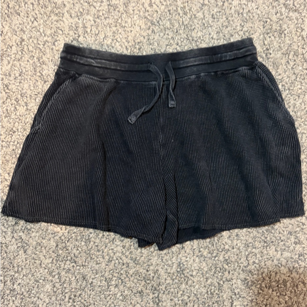 Splendid Black Ribbed Drawstring Women's Shorts